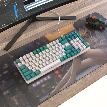 K3 Mechanical Gaming Keyboard Red/Blue Switch 100 Keys Gamer Mechanical Keyboard USB Charging Wired for Game Laptop PC Russian