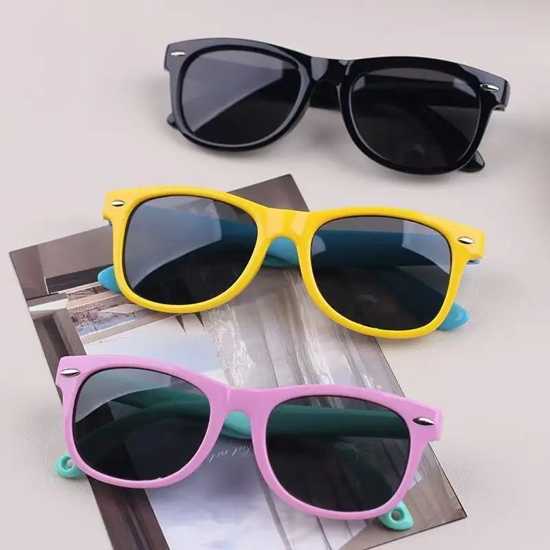Polarized Kids Sunglasses TR90 Silicone Gel Frame Classic Square Children Sun Glasses Girls Boys Multi Color Baby Goggles UV400