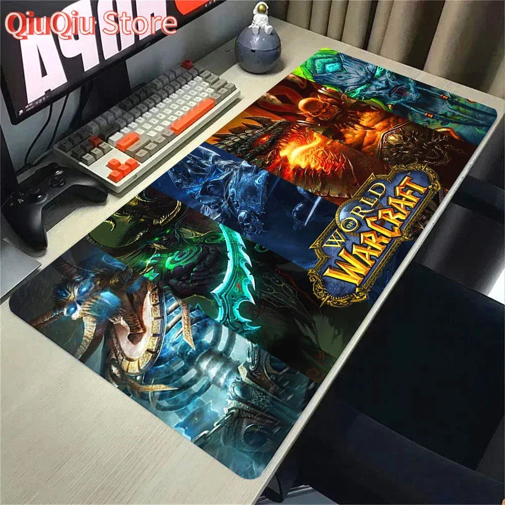 Голяма гумена подложка за мишка Natural Horde Alliance, подложка за компютърно бюро и клавиатура, HD World Of Warcraft гейминг пад за мишка, скоростна повърхност, подсилен ръб