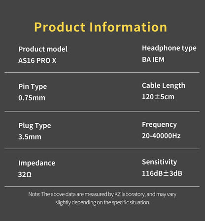 Auricolari in-ear monitor KZ AS16 PRO X HiFi – cuffie cablate con microfono e 8 driver ad armatura bilanciata