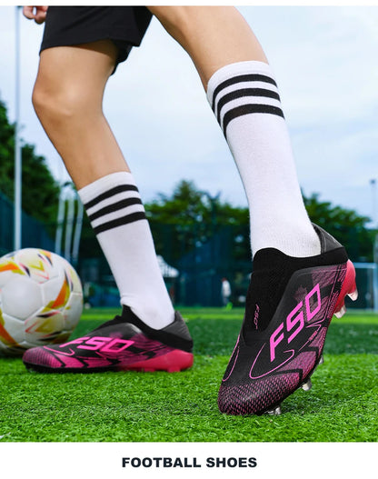 New Men's Soccer Shoes Match Football Boots Non-Slip Boys High-Quality Outdoor Sneakers Grass Cleats Hot-Selling High-Top Light