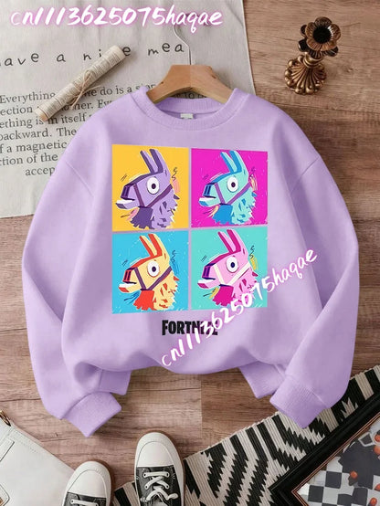 FORTNITED Children Long-sleeved Girls Streetwear Boys Baby Sweatshirt Pullover Sweatshirt Anime Fashion Kid Clothing Tops Gift