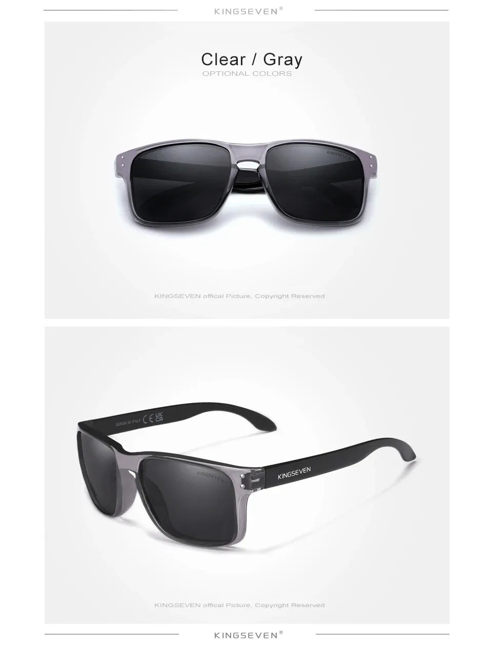 KINGSEVEN Rectangle Retro TR90 Polarized Sunglasses Women Men Cycling UV400 Climbing Glasses Anti-glare Outdoor Sports Eyewear