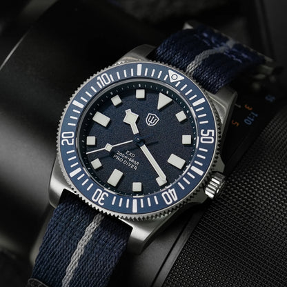 Watchdives EXD 40Mm Titanium Dive Watch Men's VH31 Sweep Quartz Watches 200 Waterproof AR Sapphire BGW9 Luminous 316L Wristwatch