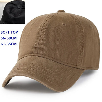 Men Women Oversize XXL 100% Cotton Baseball Cap,Large Baseball Hat for Big Heads 56-63cm(23.5"-25.5"),Adjustable Plain Dad Cap