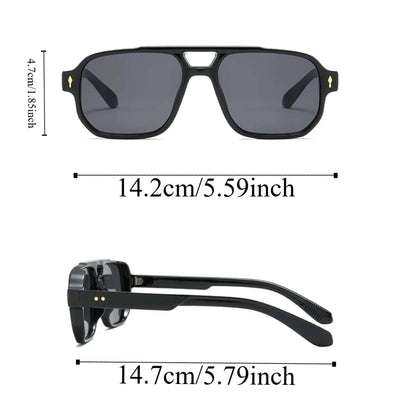 Retro Double Beam Sunnies HD Leopard Print Eyewear Unisex Polarized Sunglasses Waterproof Lightweight Anti-UV Glasses Outdoor