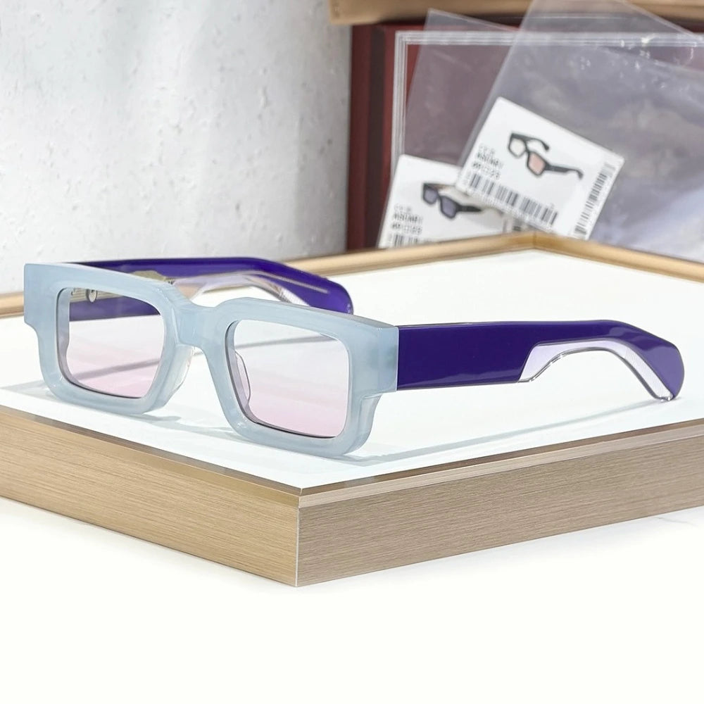 Sunglasses ASCARI Vintage Square Unisex Handcrafted Acetate UV400 Classic Retro Designer Eyewear