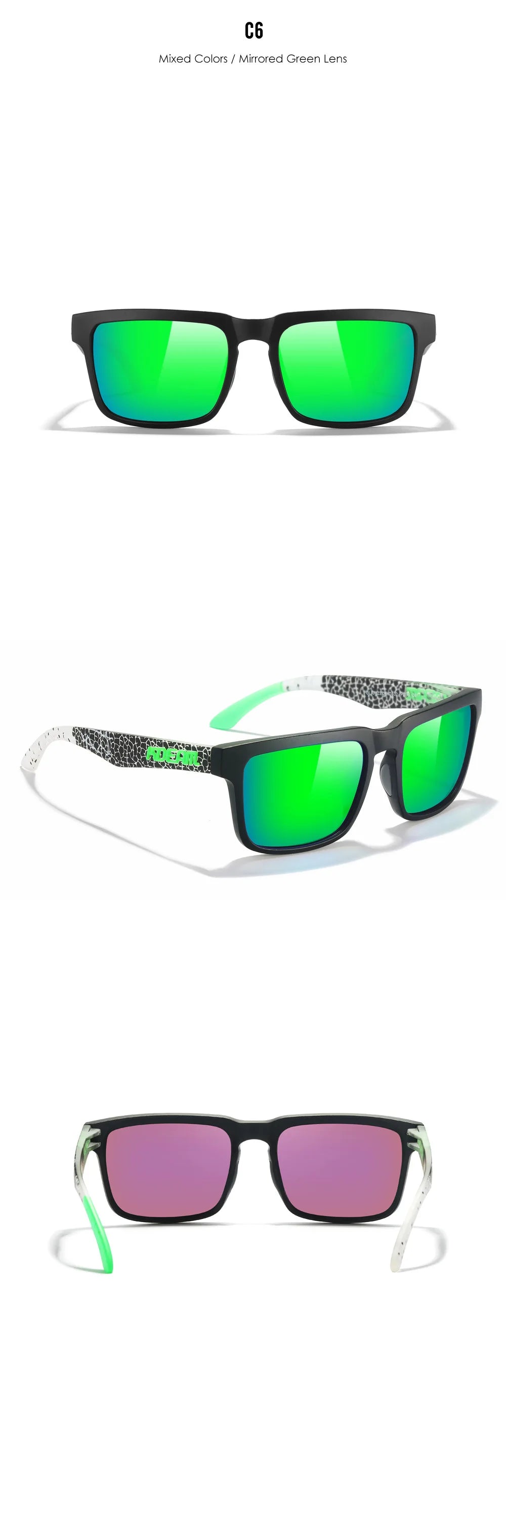 New Colors KDEAM-PLUS Large Size Square Unisex Sunglasses Polarized Photochromic Oversized Sun Glasses Fashion Anti Glare Mirror