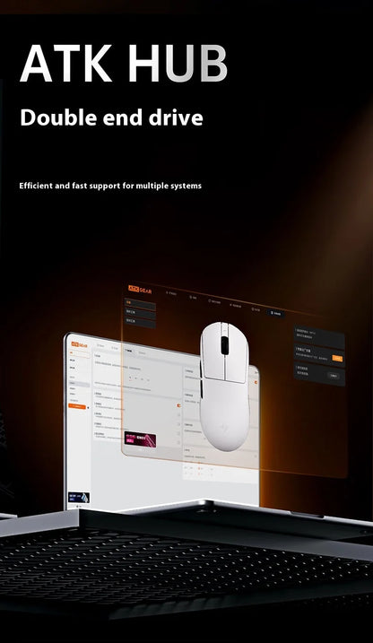 ATK A9 Ultra kabellose Gaming-Maus, Tri-Mode, 8K, 53g, leicht, A9/A9 SE/A9 Plus/A9 Pro Gaming-Maus, E-Sports-PC, personalisiertes Geschenk