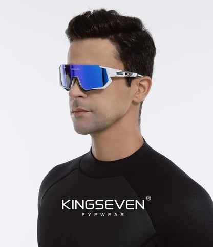 KINGSEVEN Cycling Anti-UV Sunglasses Men Women Bicycle Glasses UV400 Polarized Fishing Bike Climbing Large Frame Sports Eyewear