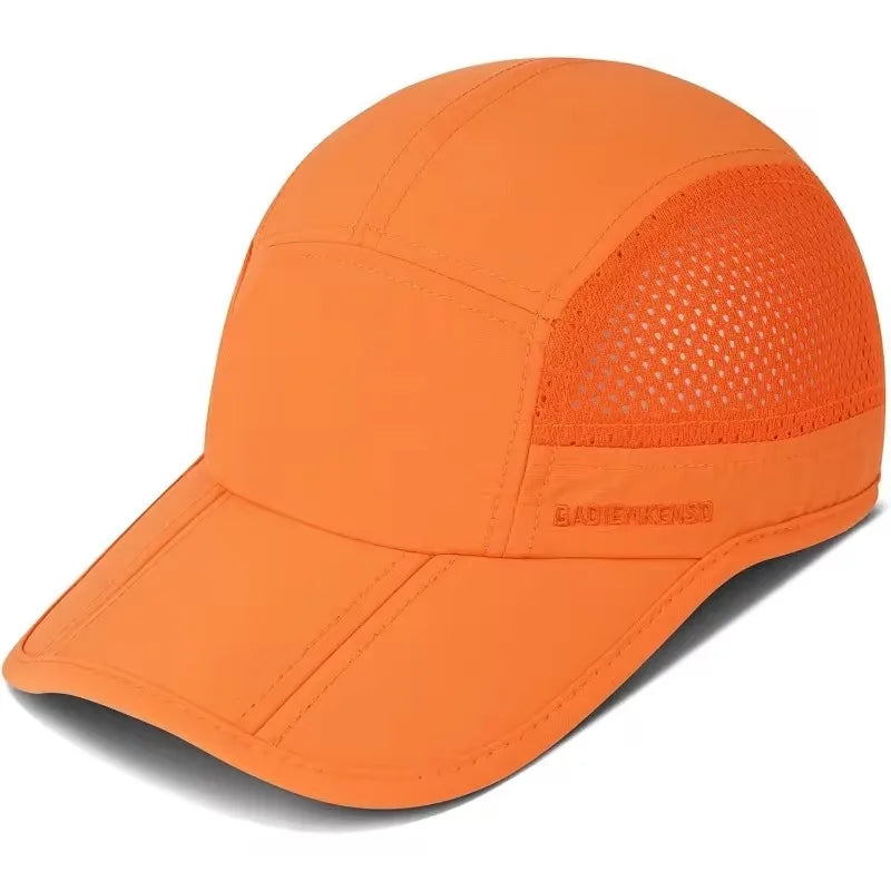 GADIEMKENSD Quick-Drying Foldable Portable Baseball Caps For Men Summer Sea Wave Embroidery Unisex Sport Sun Hats Snapback Cap