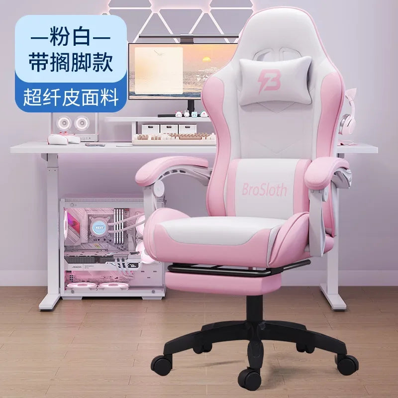 AOLIVIYA Gaming Chair Ergonomic Reclining Computer Chair with Footrest, Adjustable Swivel Gaming Chair for Streaming, Office & Long Sitting