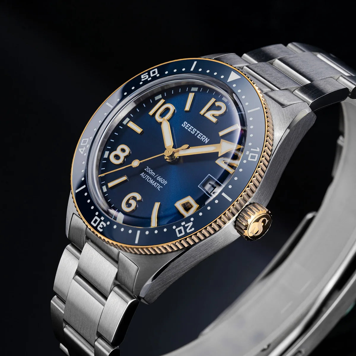 Sugess Diving Watch for Men Automatic Mechanical Wristwatches 20ATM Waterproof Sapphire NH35A Movement BGW9 Luminous New S434-2