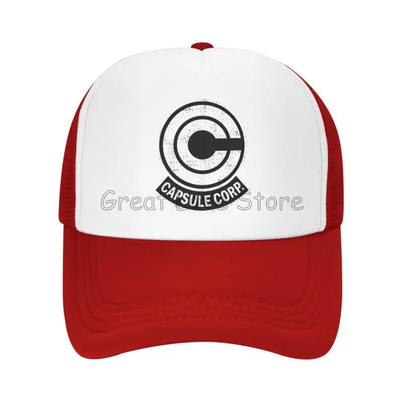 Capsule Corp Cappellini da baseball in rete Unisex Cappellino da camionista in stile hip-hop Cappellino da papà in stile anime DBZ Cappellino da corsa regolabile Cappellini da camionista estivi Cappellini snapback