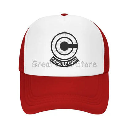 Capsule Corp Cappellini da baseball in rete Unisex Cappellino da camionista in stile hip-hop Cappellino da papà in stile anime DBZ Cappellino da corsa regolabile Cappellini da camionista estivi Cappellini snapback