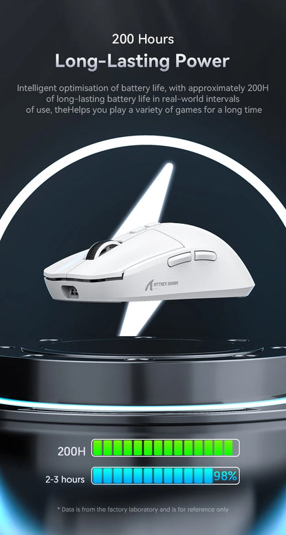 ATTACK SHARK X6 Tri-Mode Gaming Mouse with Magnetic Charging Dock, 26K DPI PixArt PAW3395 Sensor, 49g Ultralight Wireless Gaming Mouse for PC, Mac & Xbox