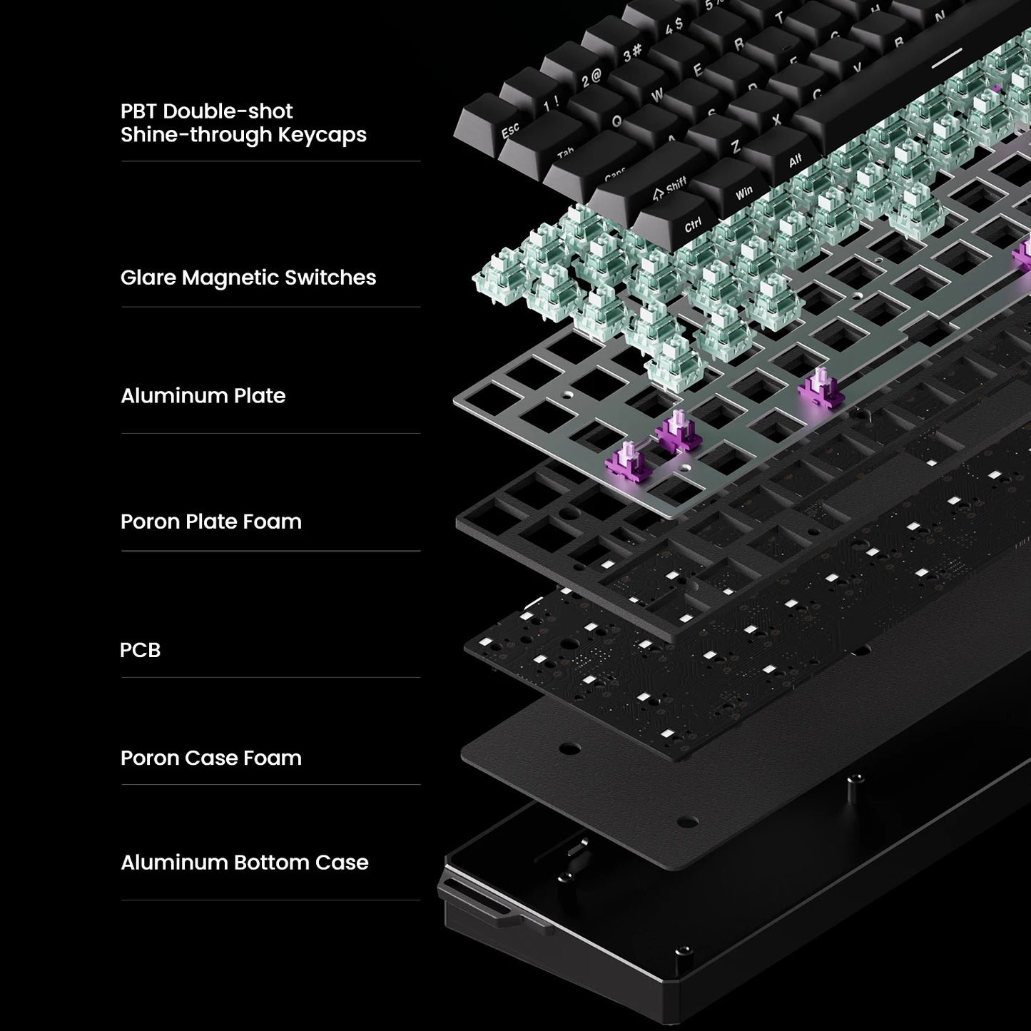 Tastiera gaming meccanica Akko MonsGeek FUN60 Ultra con switch magnetici, 60%, Rapid Trigger 8K HE/TMR, tastiera gamer personalizzata in alluminio