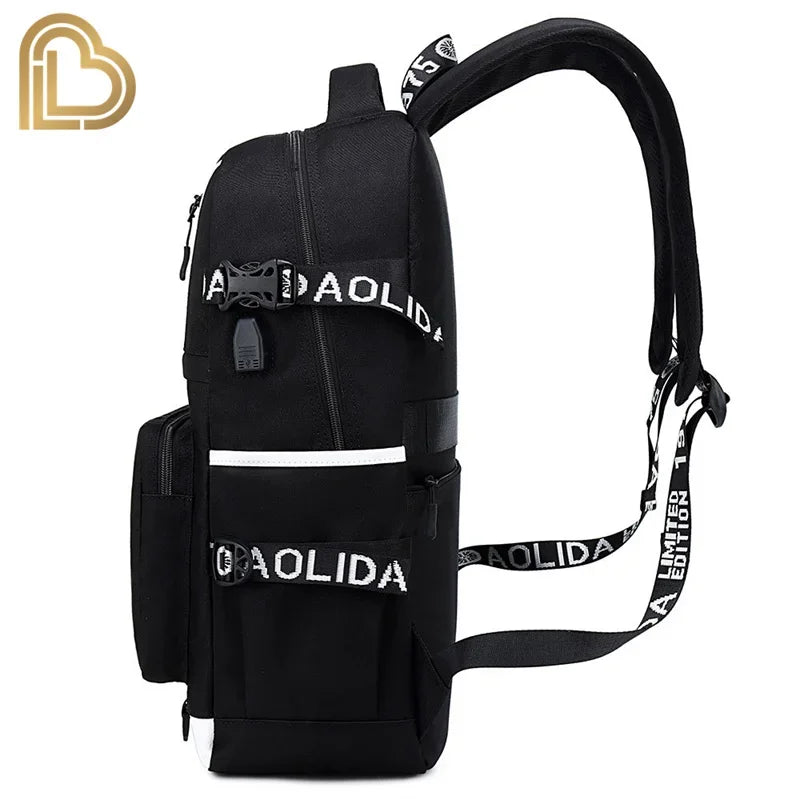 Ultima Knight F-Fortnited Battle Royale Backpack with USB Charging Anime Figures Study Stationery Compartment for Students