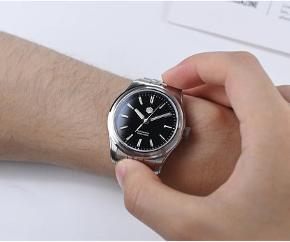 San Martin 39mm Miyota 90S5 Enamel Dial GADA Wristwatch Automatic Mechanical Sapphire BGW-X1 10Bar 5-Link Bracelet  SN0144CG-7