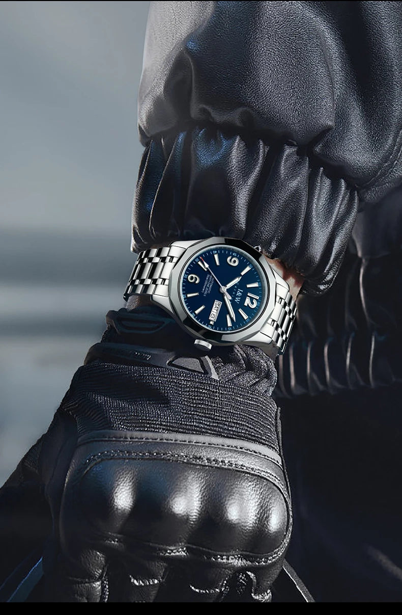 Reloj mecánico de lujo para hombre Reloj CARNIVAL de tungsteno, movimiento automático MIYOTA 8205, resistente al agua.