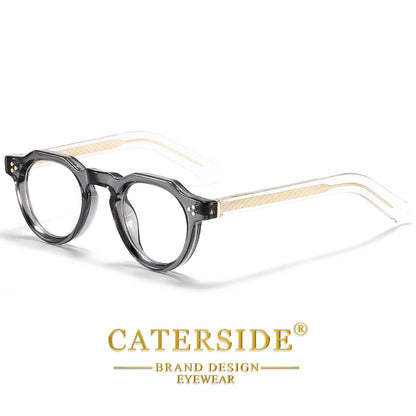 CATERSIDE Retro Round Men's Sunglasses High-Quality Thick Style Women's Outdoor Travel Business Driving Decorative Glasses UV400