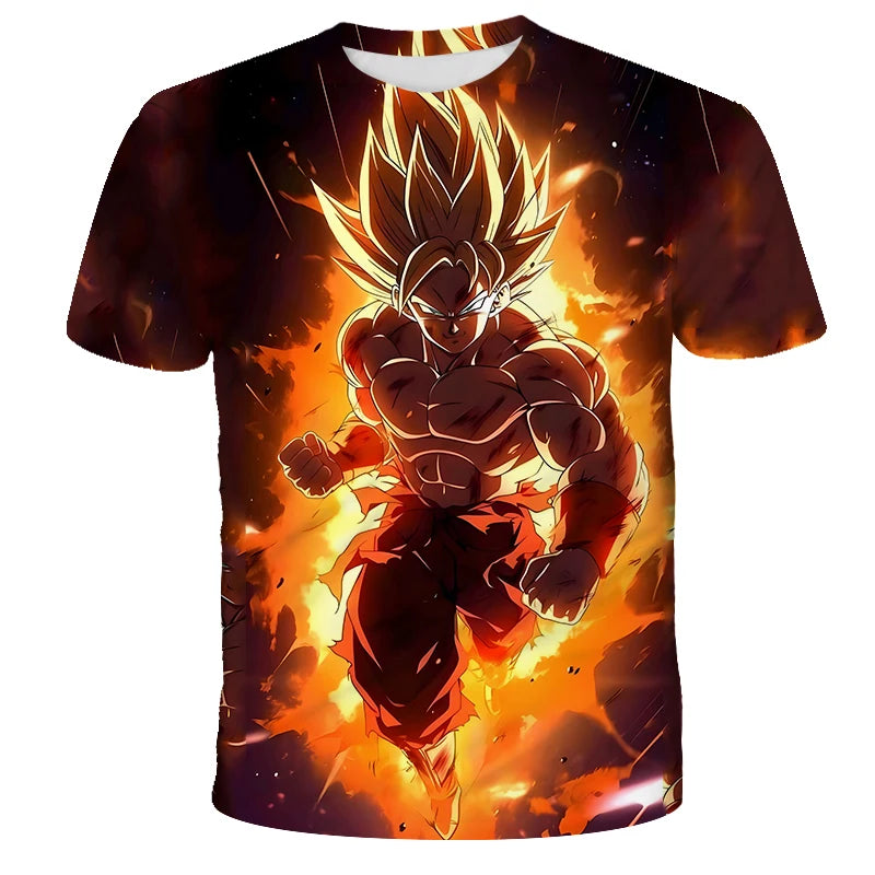 Anime Dragon Ball Son Goku 3D Print Kids T Shirt Summer Fashion Casual T-shirt Boy Girl Unisex Children's Clothing Tshirt Tops