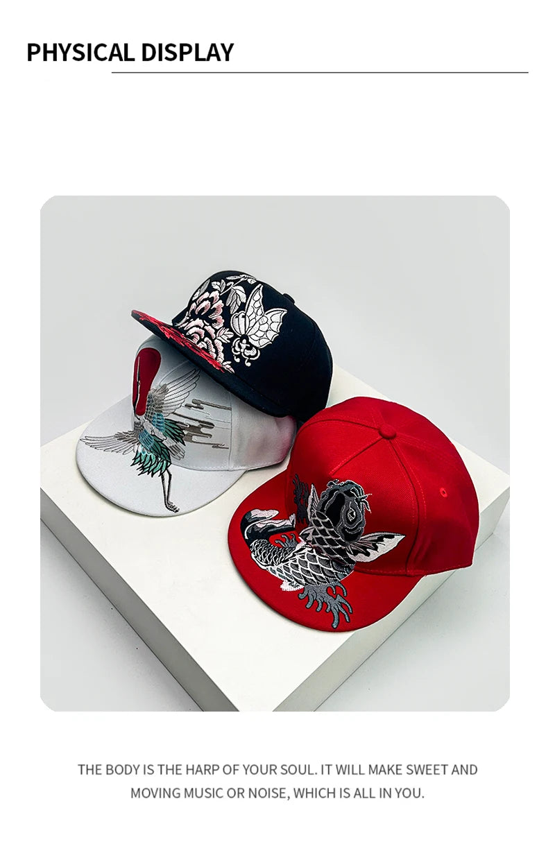China Chic Pattern Embroidered Baseball Hats Breathable New Unisex Ethnic Style Peaked Caps Versatile Sunshade Hip Hop Fashion