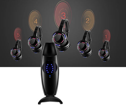 Silent Disco Wireless Headphones with LED Lights, Rechargeable RF Silent Party Headphones for Clubs, Concerts, Meetings & Events