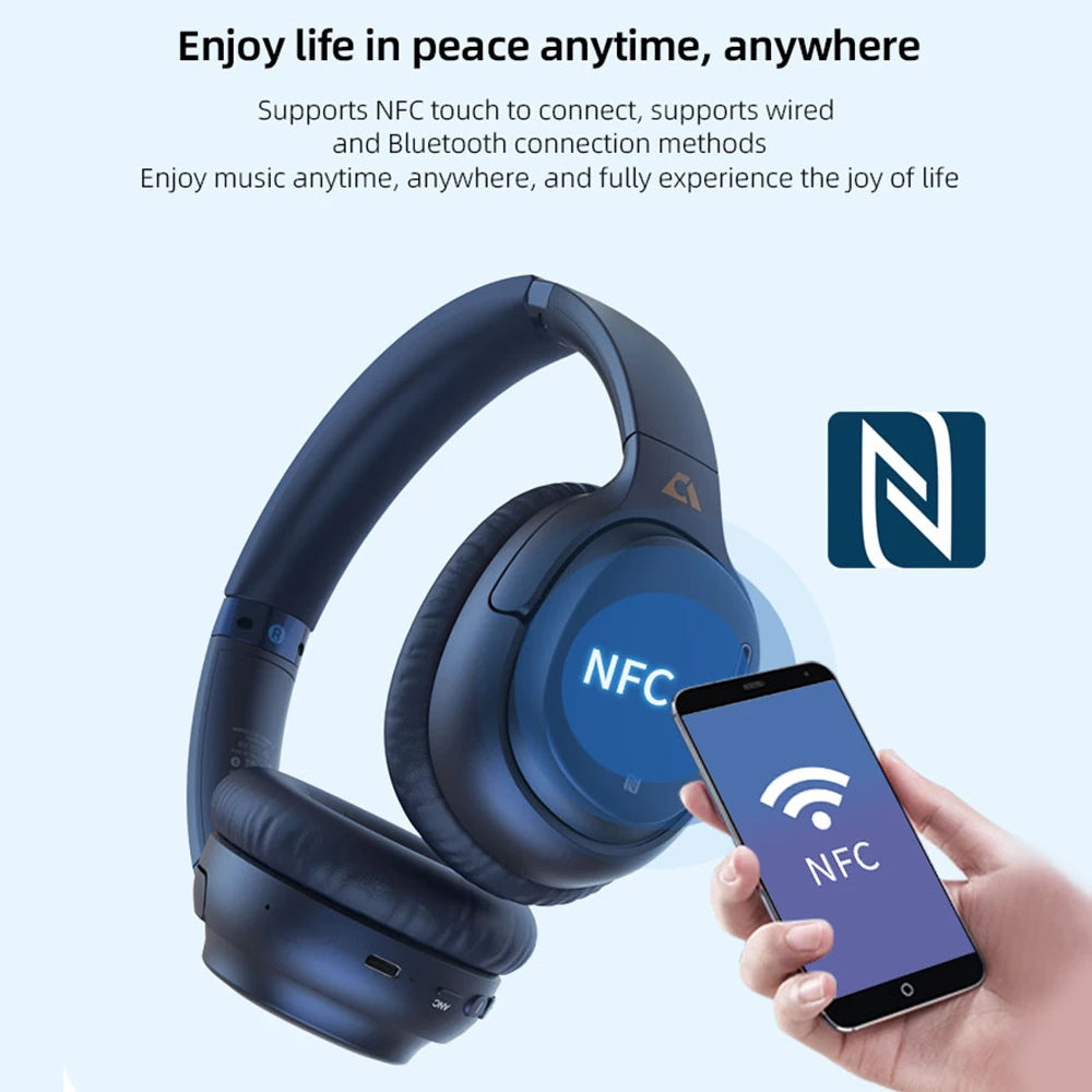 1Mii E700 Wireless Bluetooth Headphones LDAC Lossless Hi-Res Sound, ANC Active Noise Reduction, HIFI Stereo Gaming Headset, 65H