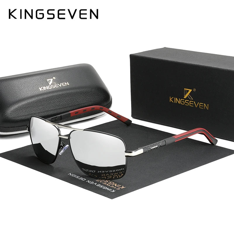 KINGSEVEN 2023 Aluminum Pilot HD Polarized Sunglasses Men Women Fashion Frame Male Sun Glasses For Driving UV400 Mirror