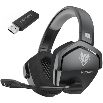 NUBWO G06 Double Casque Gamer Sans Fil 2.4GHz Bluetooth 5.3 avec Micro pour PS5 PS4 PC Mobile Switch, Casque Stéréo pour Joueurs