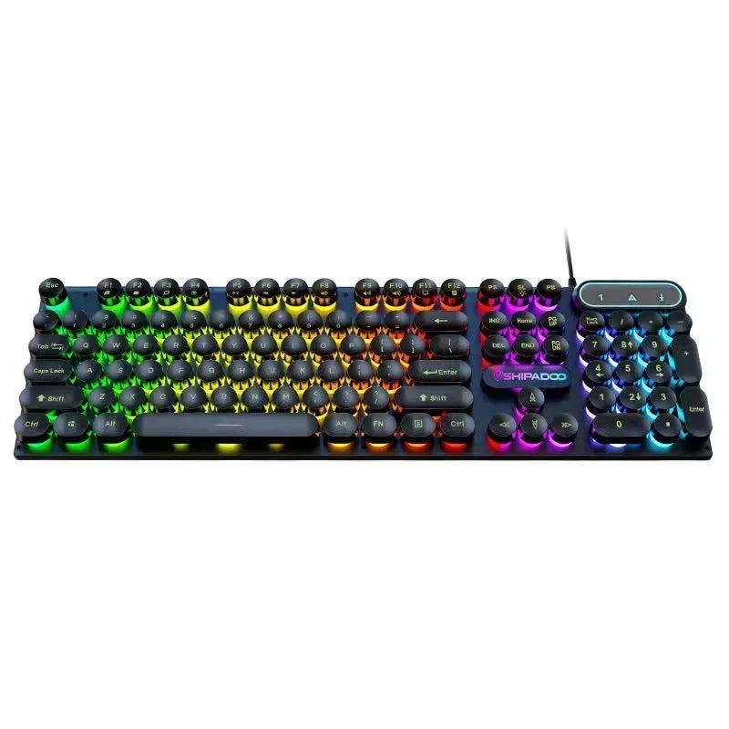 Mechanical Keyboard Gaming Keyboard E-sports Game Office Computer Notebook Desktop Steampunk English USB for Gaming