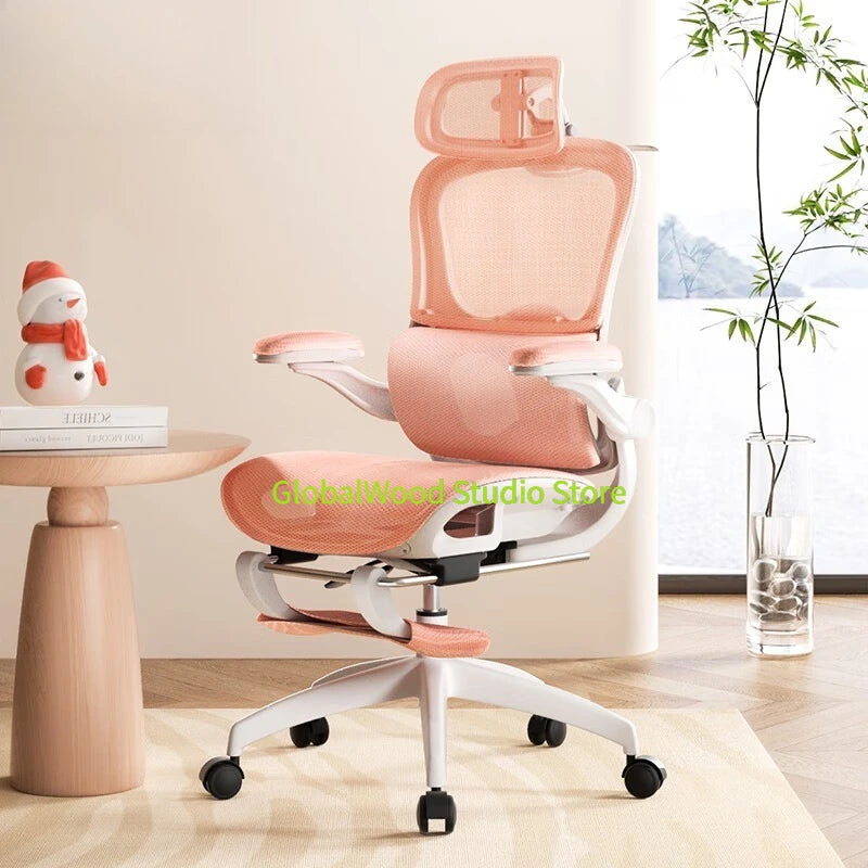 Ergonomic Rattan Office Chair with Massage Design, Sihoo Leather Executive Desk Chair, Folding Swivel Chair with Adjustable Height & Armrests