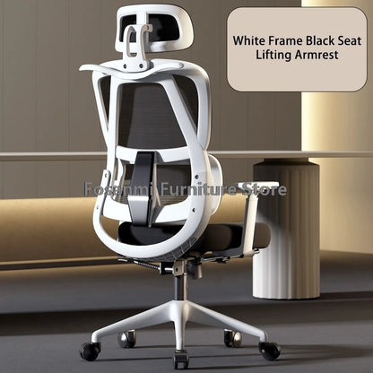 Silla de oficina ergonómica para ordenador con malla transpirable, reposabrazos, soporte lumbar ajustable, reposacabezas y diseño para escritorio, hogar y gaming
