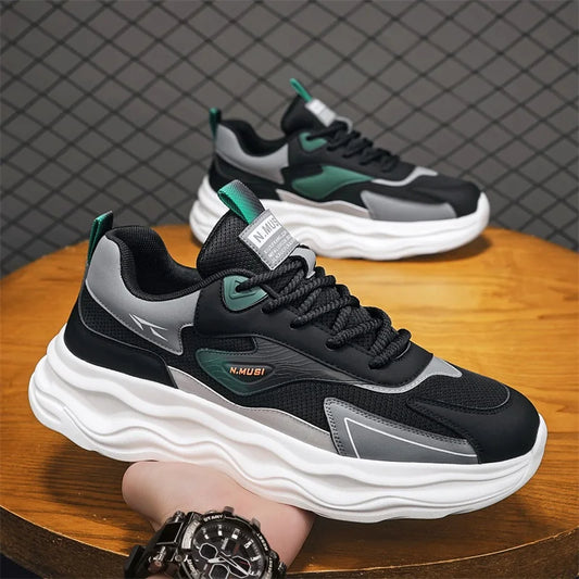 High Quality Casual Leather Shoes for Men 2026 New Autumn Lightweight Outdoor Shoes Fashion Thick Bottom Anti-Skid Walking Shoes