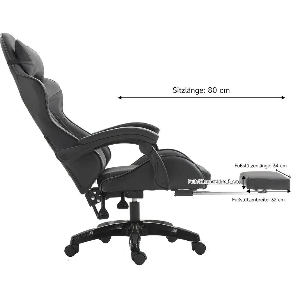 Gaming Chair Gaming Armchair Height Adjustable Office Chair with Adjustable Reclining Function with Cat Ears and Pillows