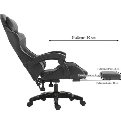 Gaming Chair Gaming Armchair Height Adjustable Office Chair with Adjustable Reclining Function with Cat Ears and Pillows