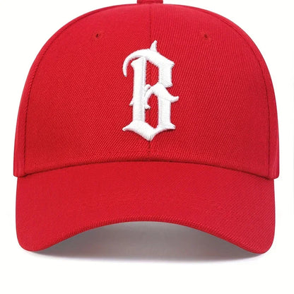 Unisex B Letter Embroidery Baseball Caps Adjustable Casual Hats Spring and Autumn Outdoor Sunscreen Hat