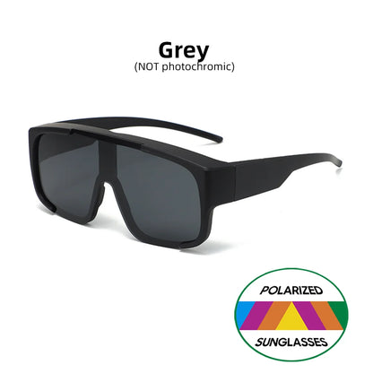 VIVIBEE Large Polarized Glasses Fit Over Sunglasses Photochromic Men Driving UV400 Fishing Outdoor Women Mirrored Dark Goggles