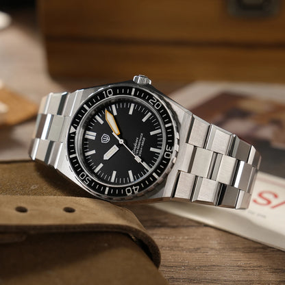 Watchdives WD0017 41mm Men Watch Ronda 515 VH31 Sweep Second Quartz Watches Sapphire Crystal 200M Waterproof Stainless Steel