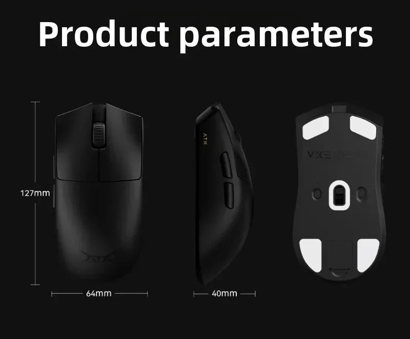 Nuovo mouse gaming wireless ultraleggero ATK X1 SE Starlight PAW3395 26K DPI, driver Hub Page, 1000Hz, accessori per giocatori PC
