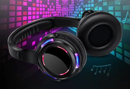 Silent Disco Wireless Headphones with LED Lights, Rechargeable RF Silent Party Headphones for Clubs, Concerts, Meetings & Events