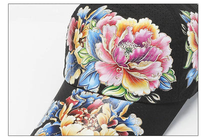 Boné de basebol de secagem rápida para homem e mulher, chapéus de sol florais com estampado em estilo chinês, chapéus de sol com flores, chapéus para exterior