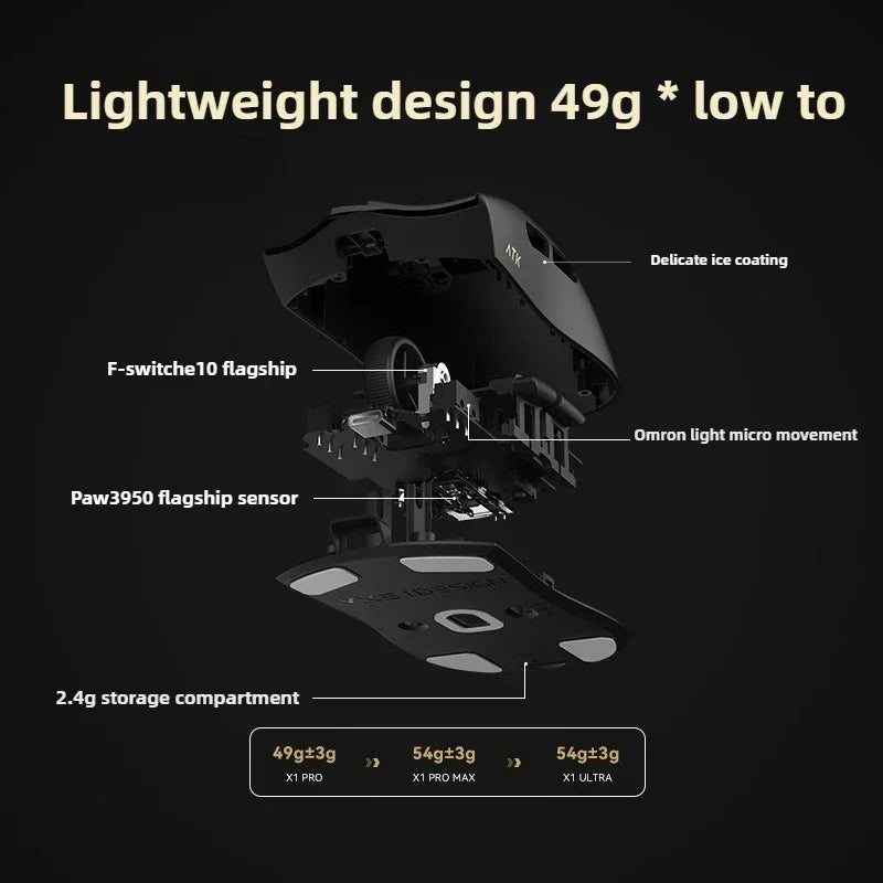 Nuovo mouse gaming wireless ultraleggero ATK X1 SE Starlight PAW3395 26K DPI, driver Hub Page, 1000Hz, accessori per giocatori PC
