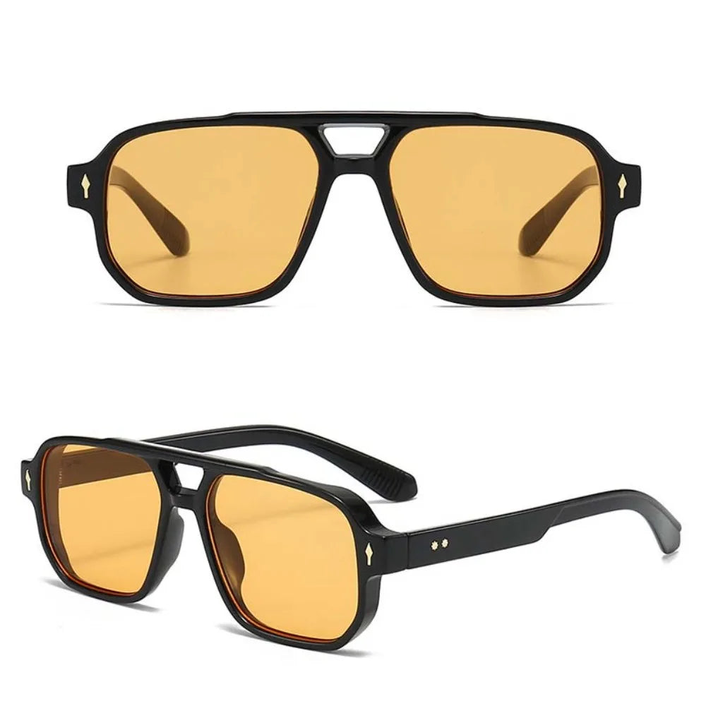 Retro Double Beam Sunnies HD Leopard Print Eyewear Unisex Polarized Sunglasses Waterproof Lightweight Anti-UV Glasses Outdoor