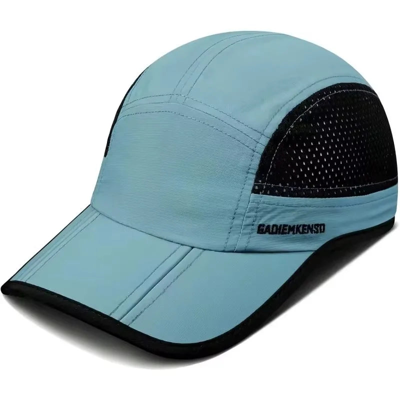 GADIEMKENSD Quick-Drying Foldable Portable Baseball Caps For Men Summer Sea Wave Embroidery Unisex Sport Sun Hats Snapback Cap