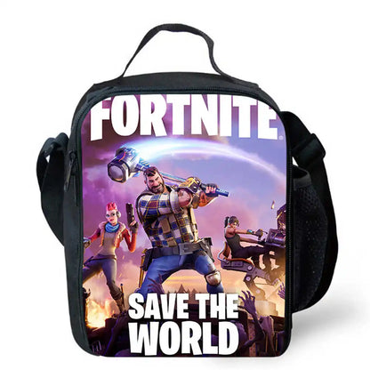 Sacos de Almoço para Crianças, Sacos de Piquenique Escolar Cartoon Fort-nite para Meninas e Meninos, Sacos de Almoço Térmicos para Crianças, Portáteis e Leves