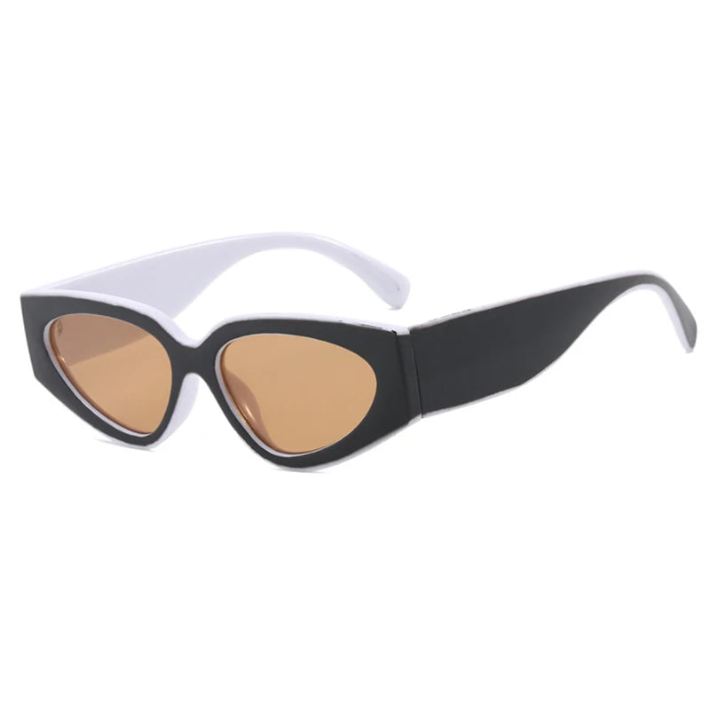 Black White Cat Eye Sunglasses for Women Trendy Vintage Thick Frame Sun Glasses 2025 Classic Shades ladies Goggle