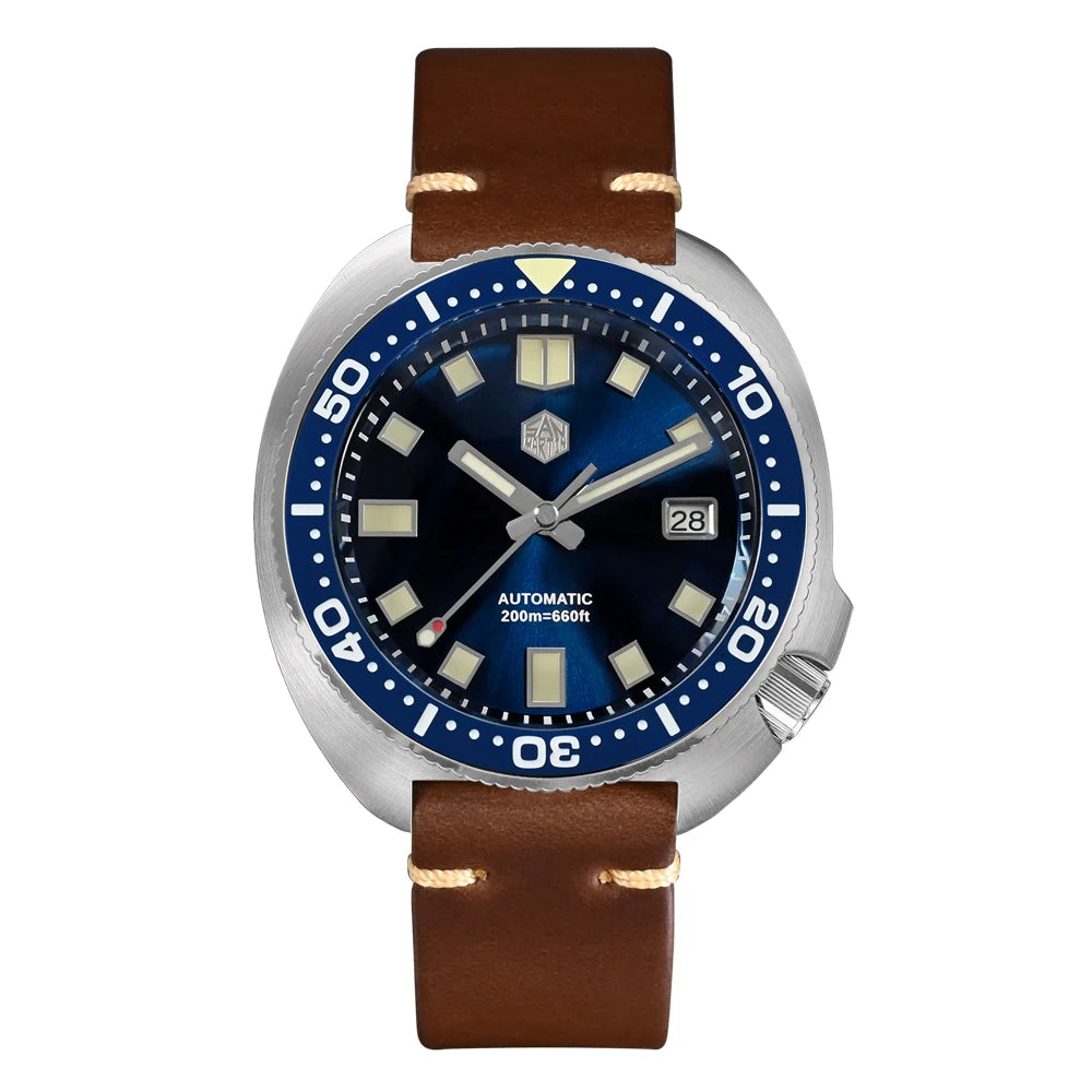 San Martin Turtle Men's Diver Watch 44mm NH35 Automatic Mechanical Wristwatch Sapphire Waterproof 200m Luminous Watches SN0047