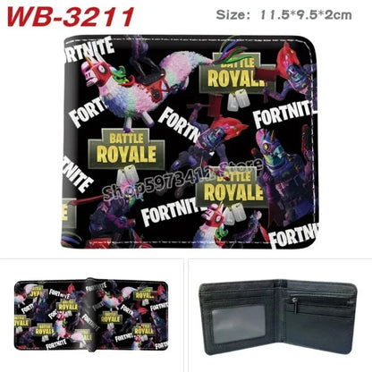 Fortnite Wallets for Boys and Girls Anime Fortnite Wallet Cartoon Card Holder Bag Leather Short Purse Fashion Folded Purses Kids Gift